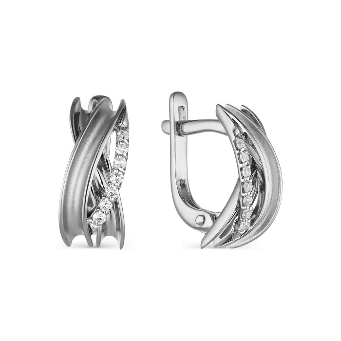 Серьги из белого золота с бриллиантами (042608)