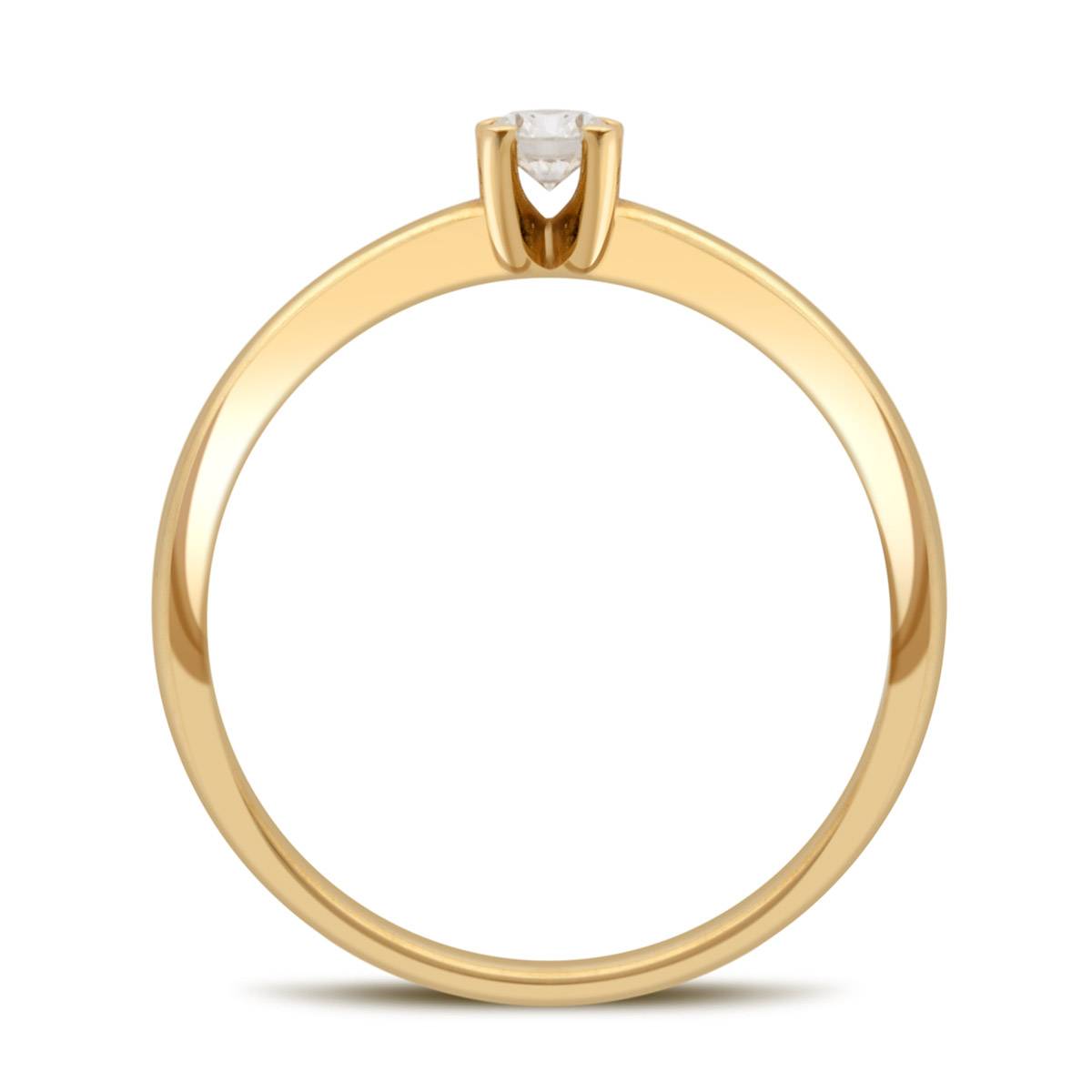 Помолвочное кольцо из жёлтого золота с бриллиантом (018425)