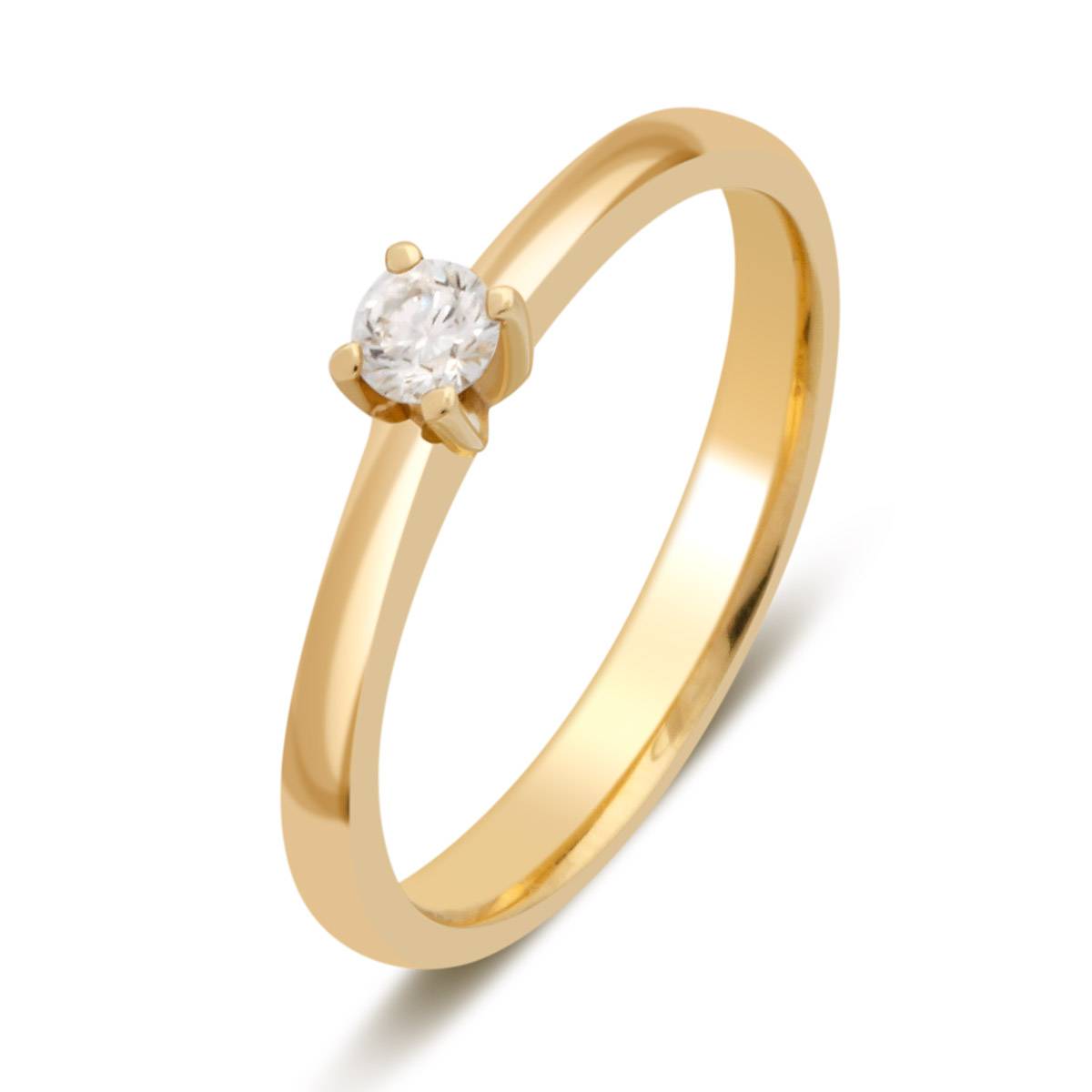 Помолвочное кольцо из жёлтого золота с бриллиантом (018425)