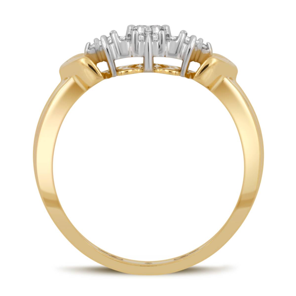 Кольцо из комбинированного золота с бриллиантами (039633)