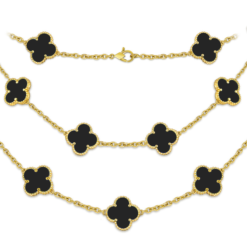 Колье из жёлтого золота с ониксом (053726) Колье из жёлтого золота с ониксом (053726)