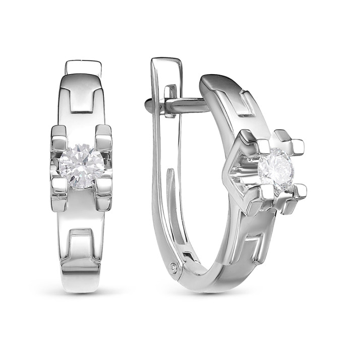 Серьги из белого золота с бриллиантами (053965)