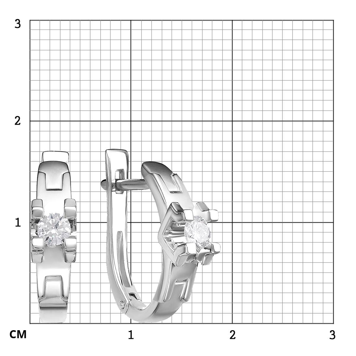 Серьги из белого золота с бриллиантами (053965)