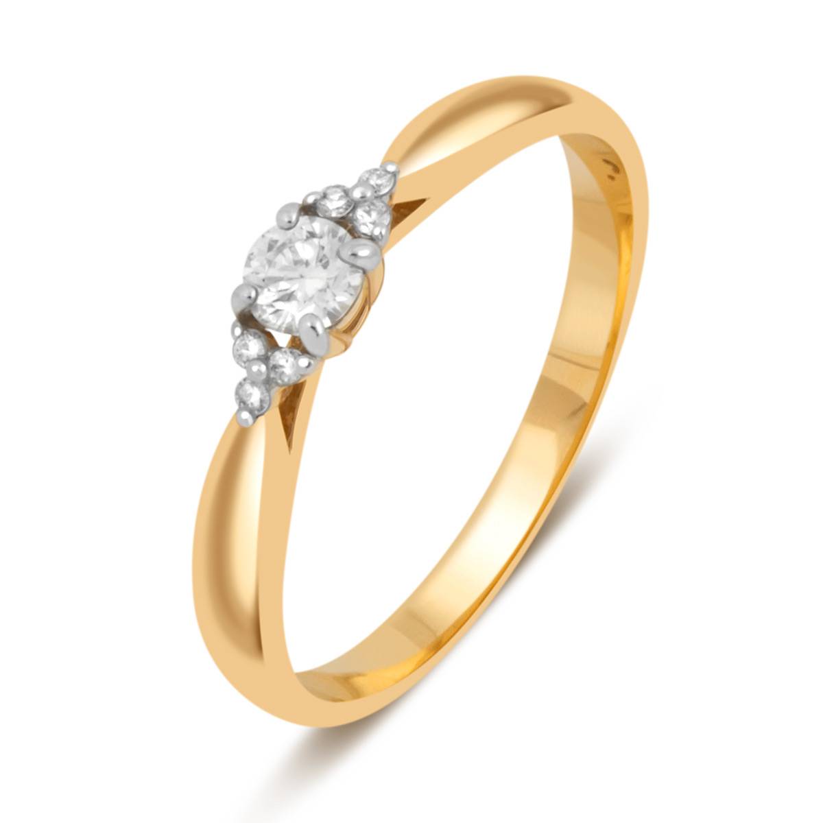 Помолвочное кольцо из жёлтого золота с бриллиантами (032734)