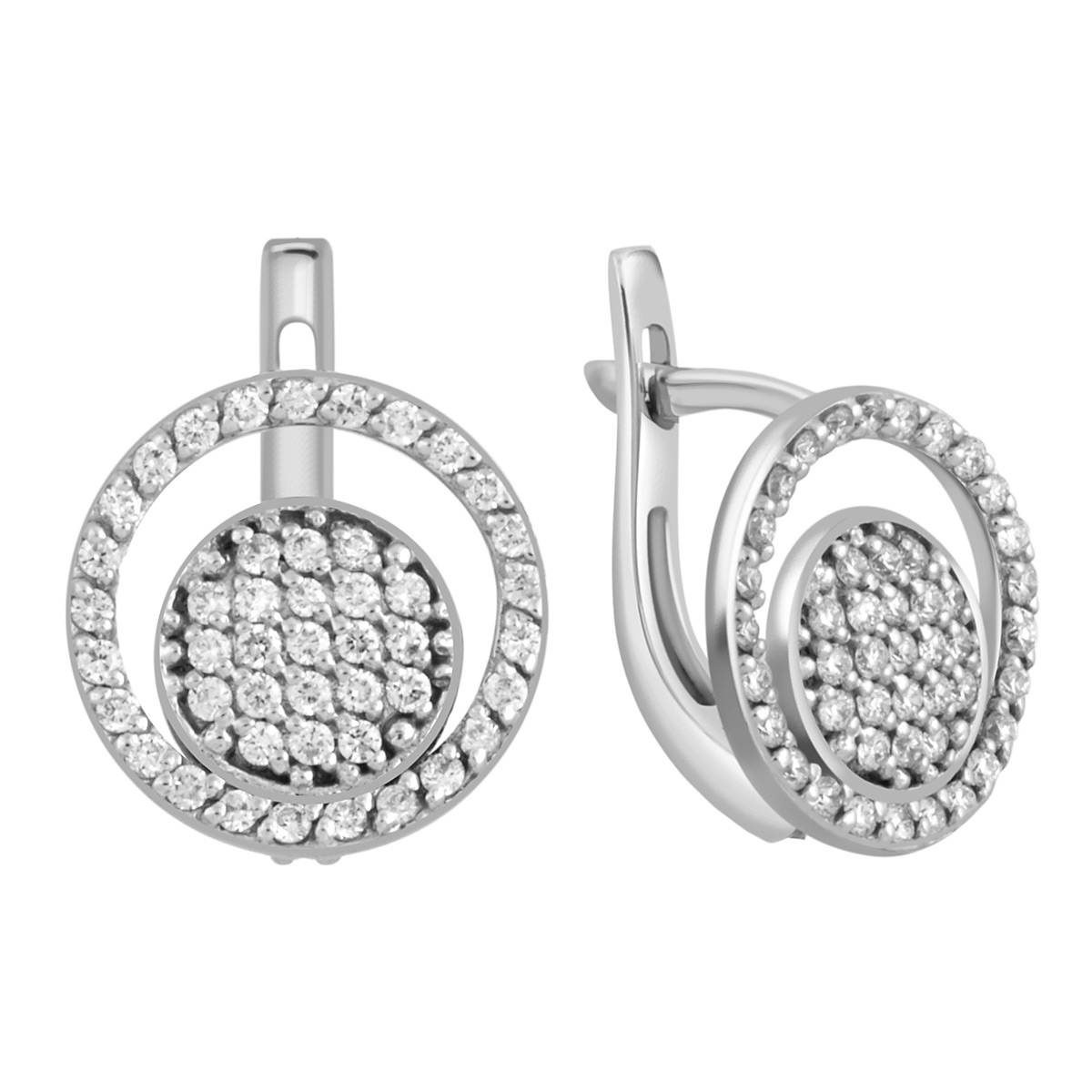 Серьги из белого золота с бриллиантами (040589)