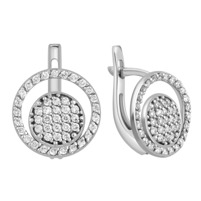 Серьги из белого золота с бриллиантами (040589)