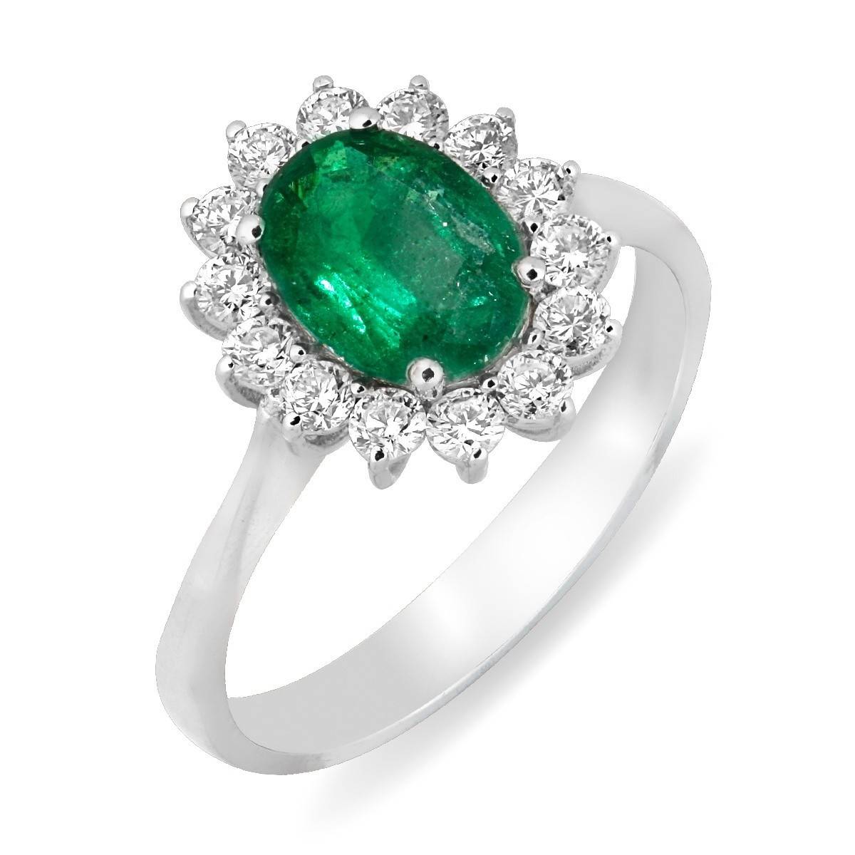 Золотое кольцо с изумрудом (012475)