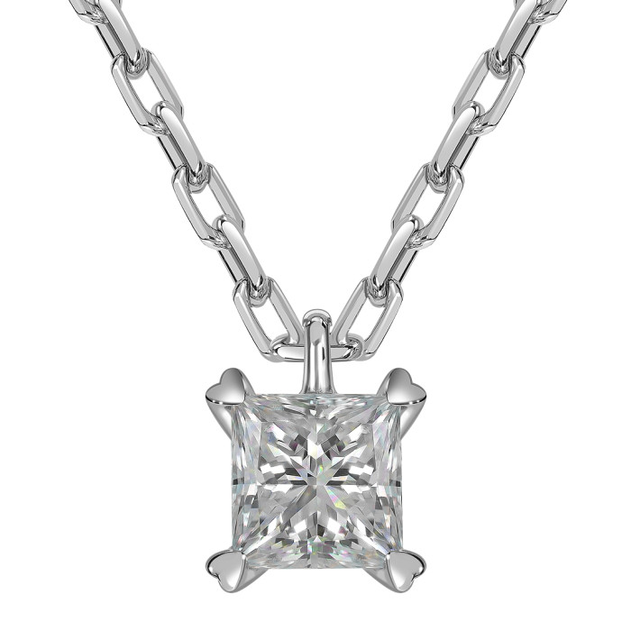 Колье из белого золота с бриллиантом (049942)