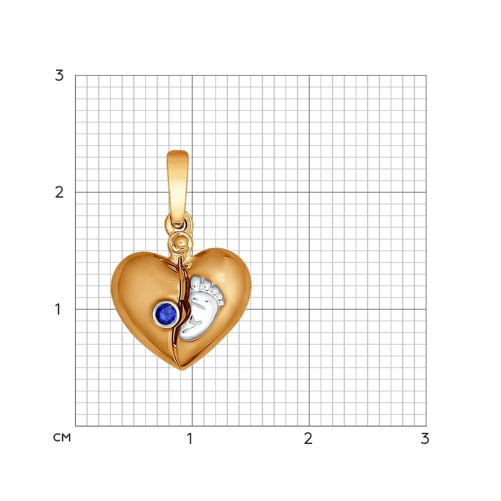 Кулон из красного золота с сапфиром