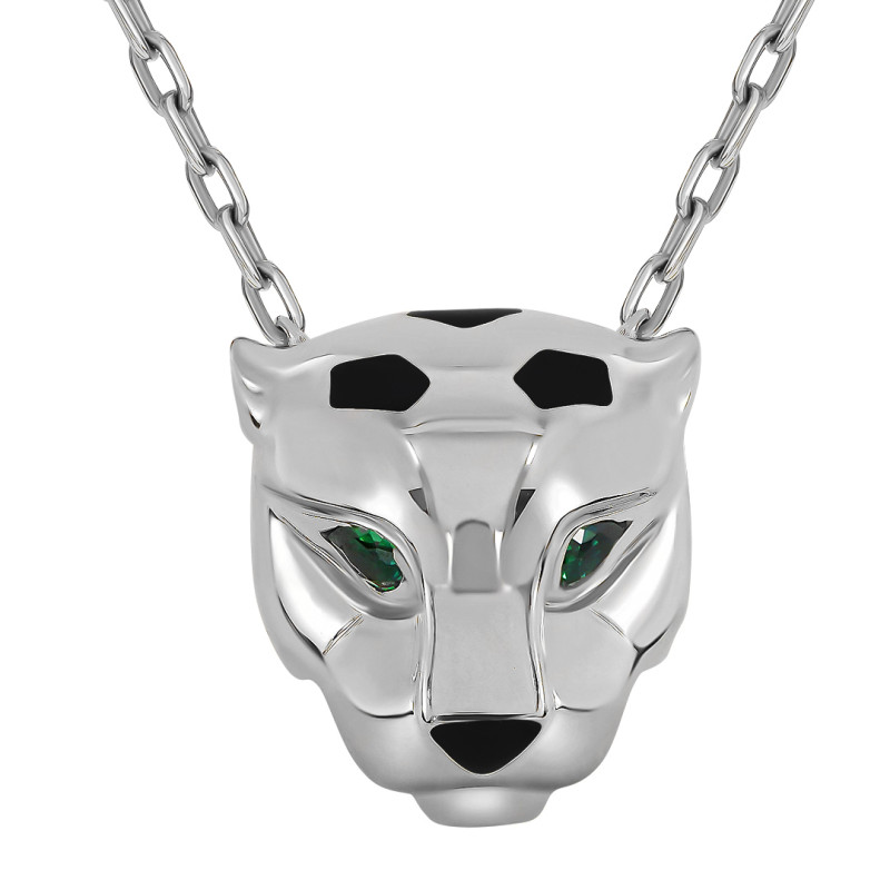 Колье из белого золота с цирконами (060536)