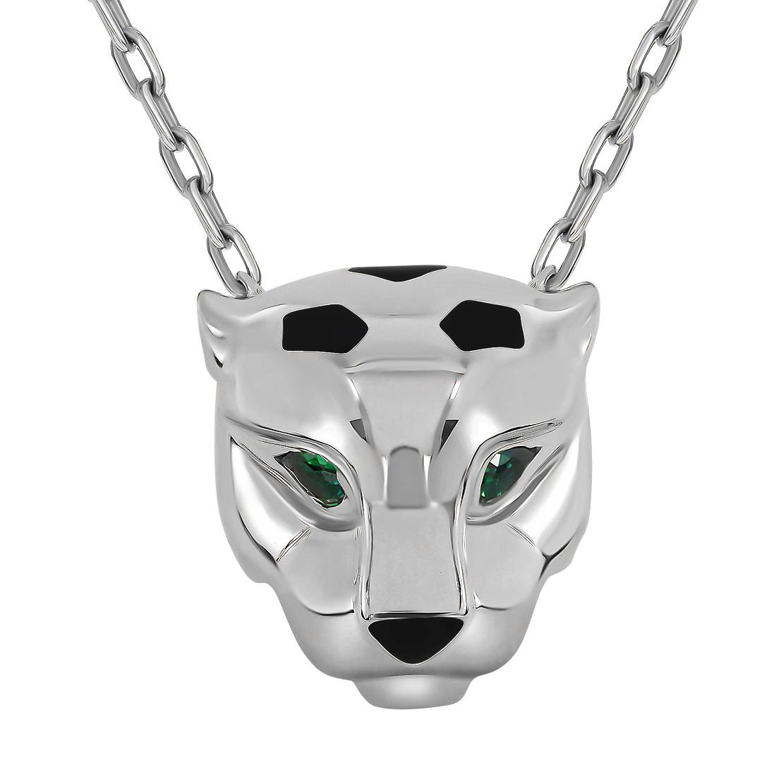 Колье из белого золота с цирконами (060536)