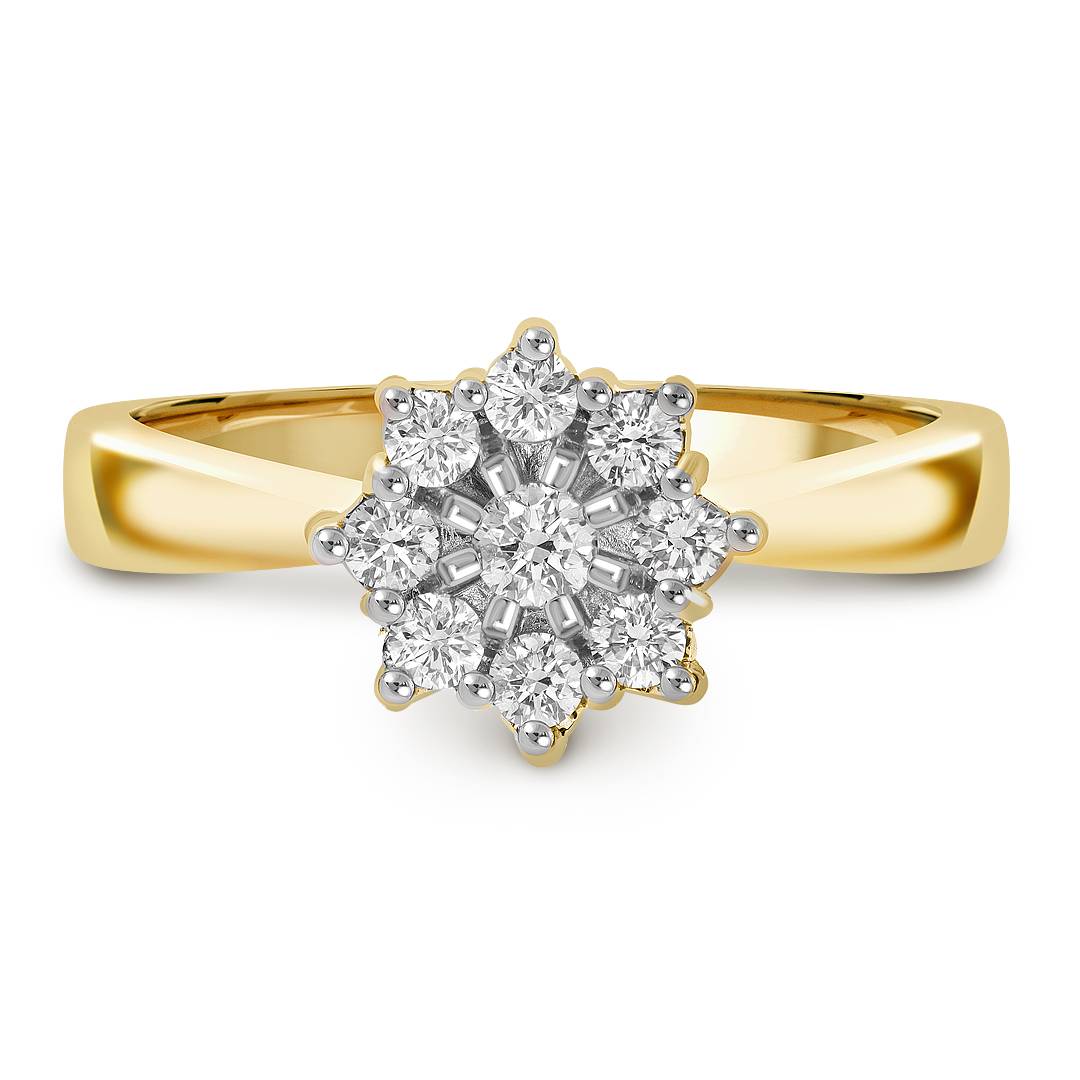 Кольцо из жёлтого золота с бриллиантами (039645)