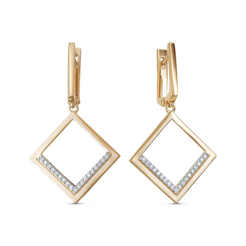 Серьги из красного золота с бриллиантами (049639)