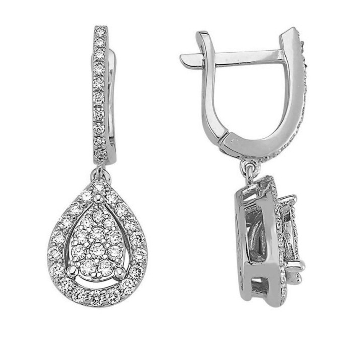 Серьги из белого золота с бриллиантами (063997)