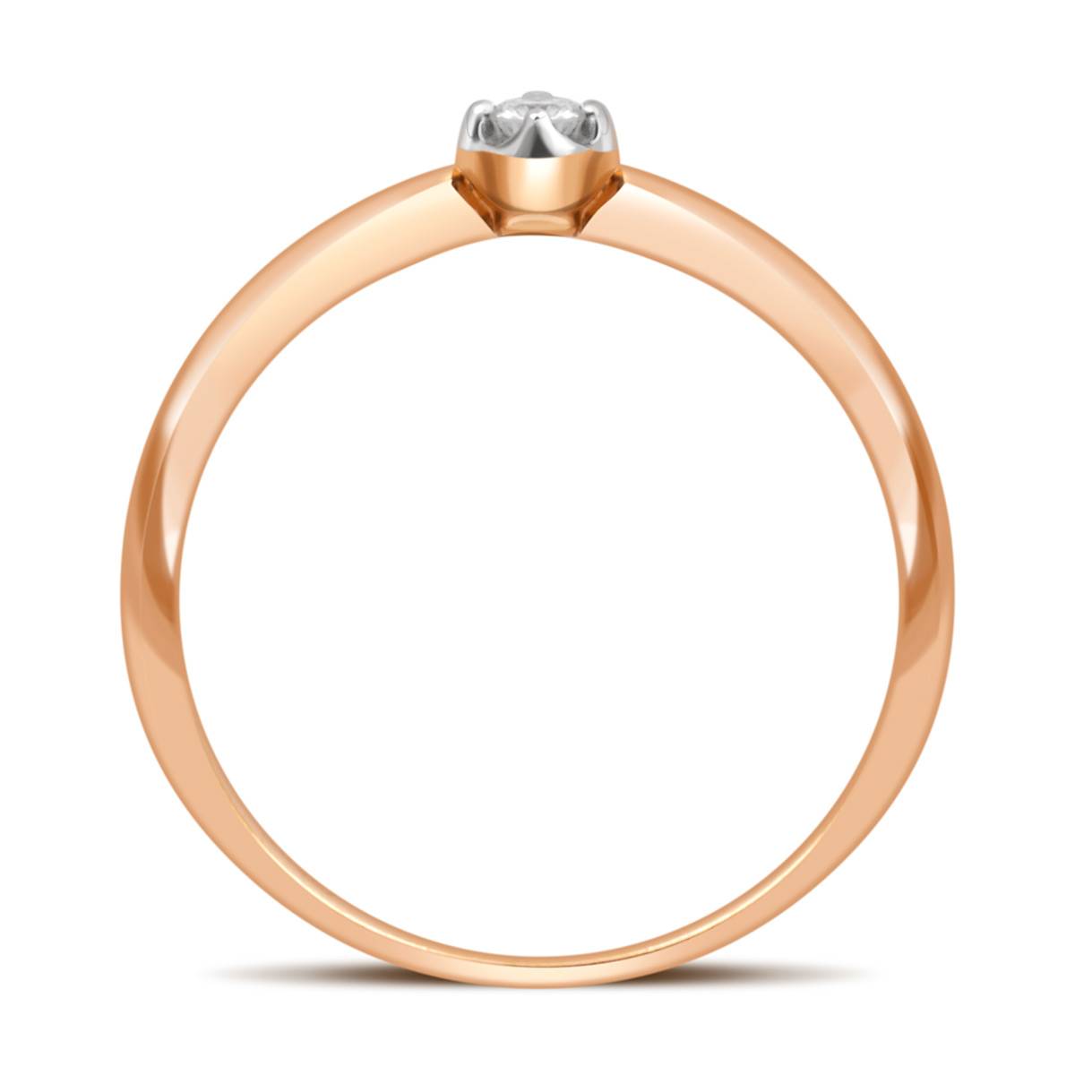 Помолвочное кольцо из красного золота с бриллиантом (032753)