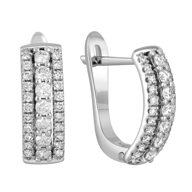 Серьги из белого золота с бриллиантами (046794)