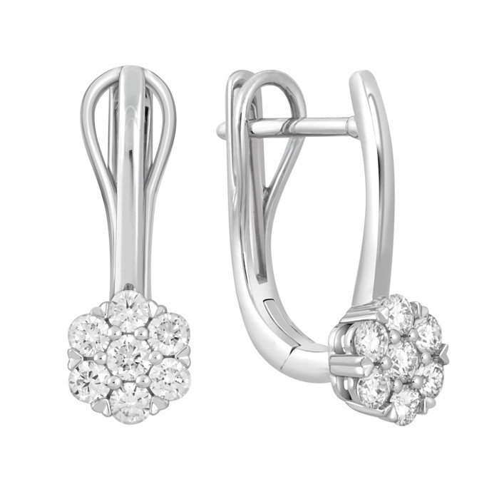 Серьги из белого золота с бриллиантами (045897)