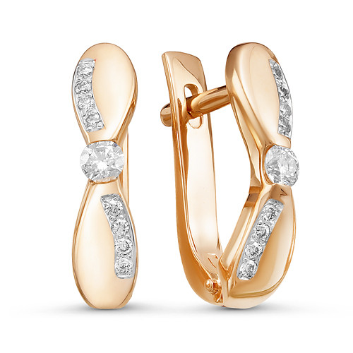 Серьги из комбинированного золота с бриллиантами (043512)