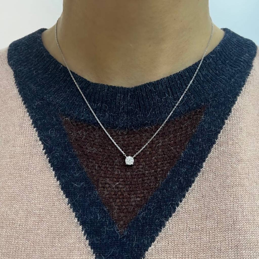 Колье из белого золота с бриллиантами (051603)