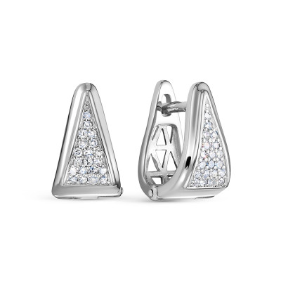 Серьги из белого золота с бриллиантами (053865)
