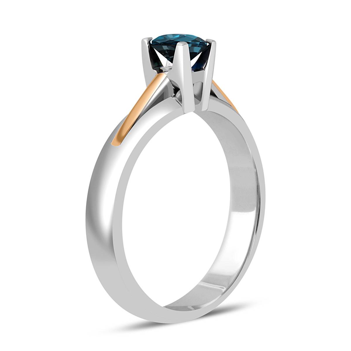 Помолвочное кольцо из комбинированного золота с сапфиром (043208)