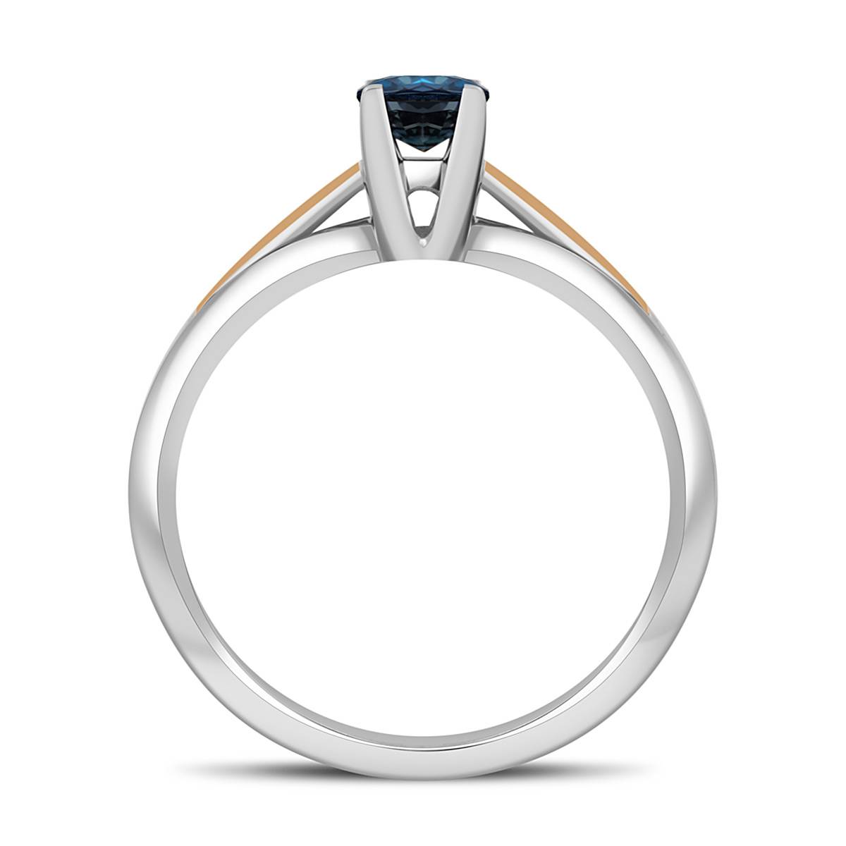 Помолвочное кольцо из комбинированного золота с сапфиром (043208)
