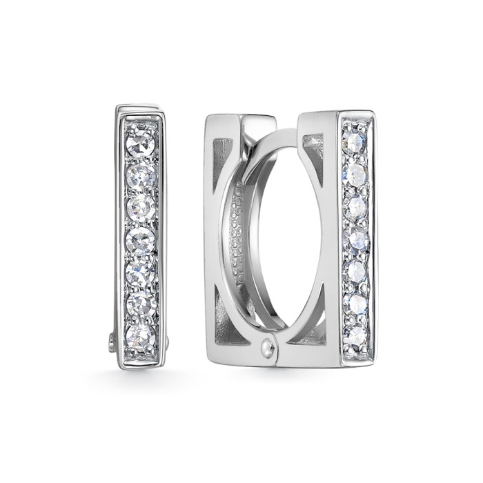 Серьги из белого золота с бриллиантами (052830)