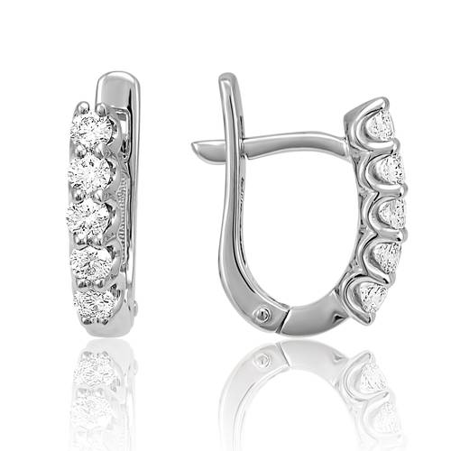 Серьги из белого золота с бриллиантами (053030)