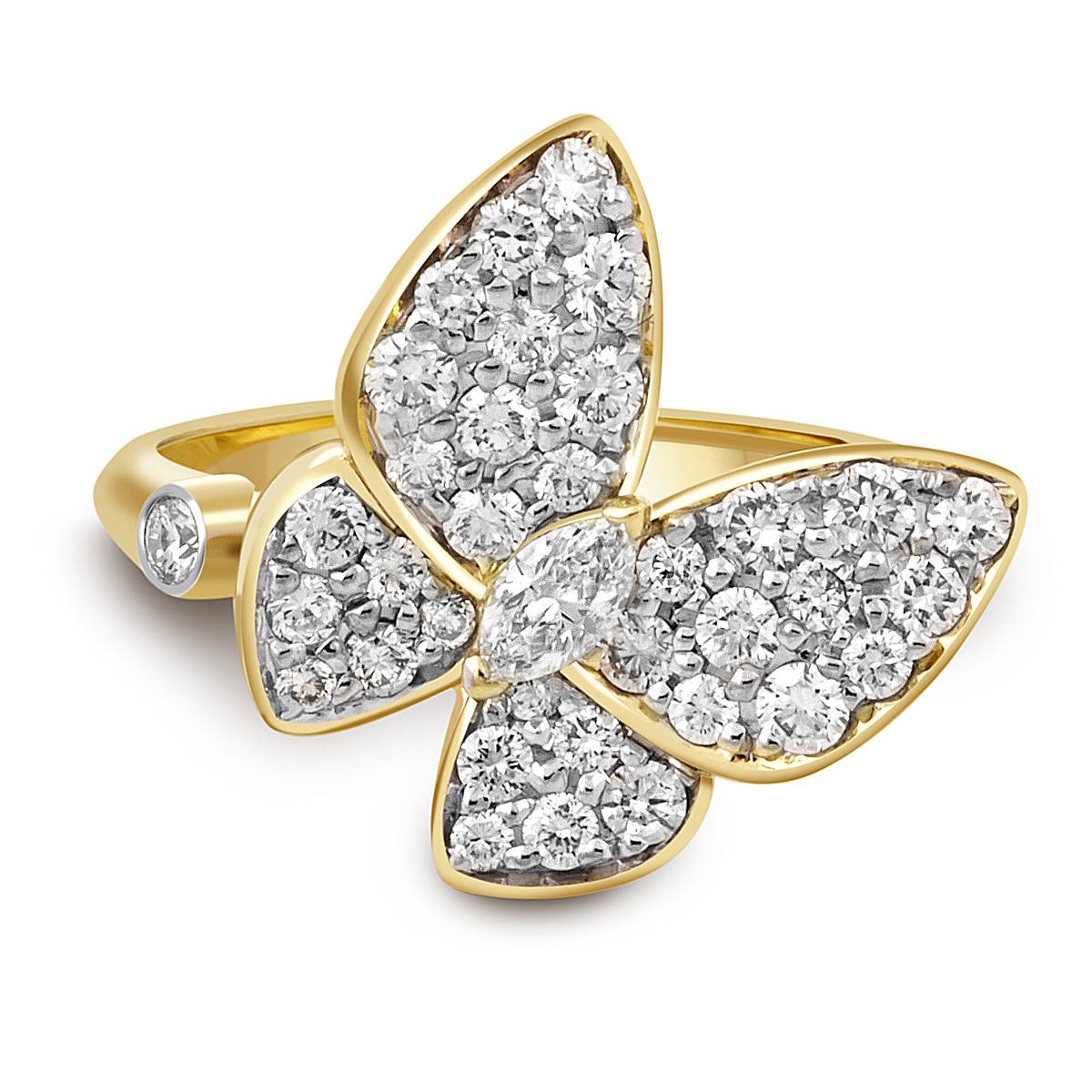 Кольцо из жёлтого золота с бриллиантами