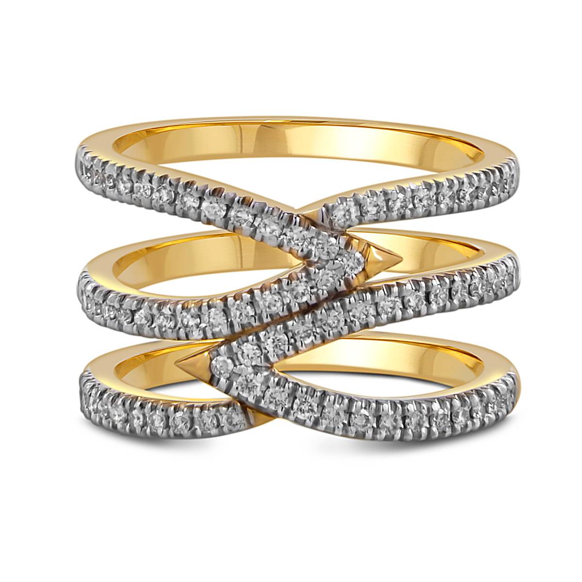 Кольцо из жёлтого золота с бриллиантами (059971)