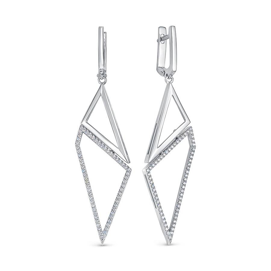 Серьги из белого золота с бриллиантами (049640)