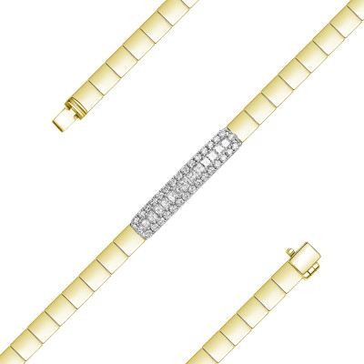 Браслет из жёлтого золота с бриллиантами (052858)