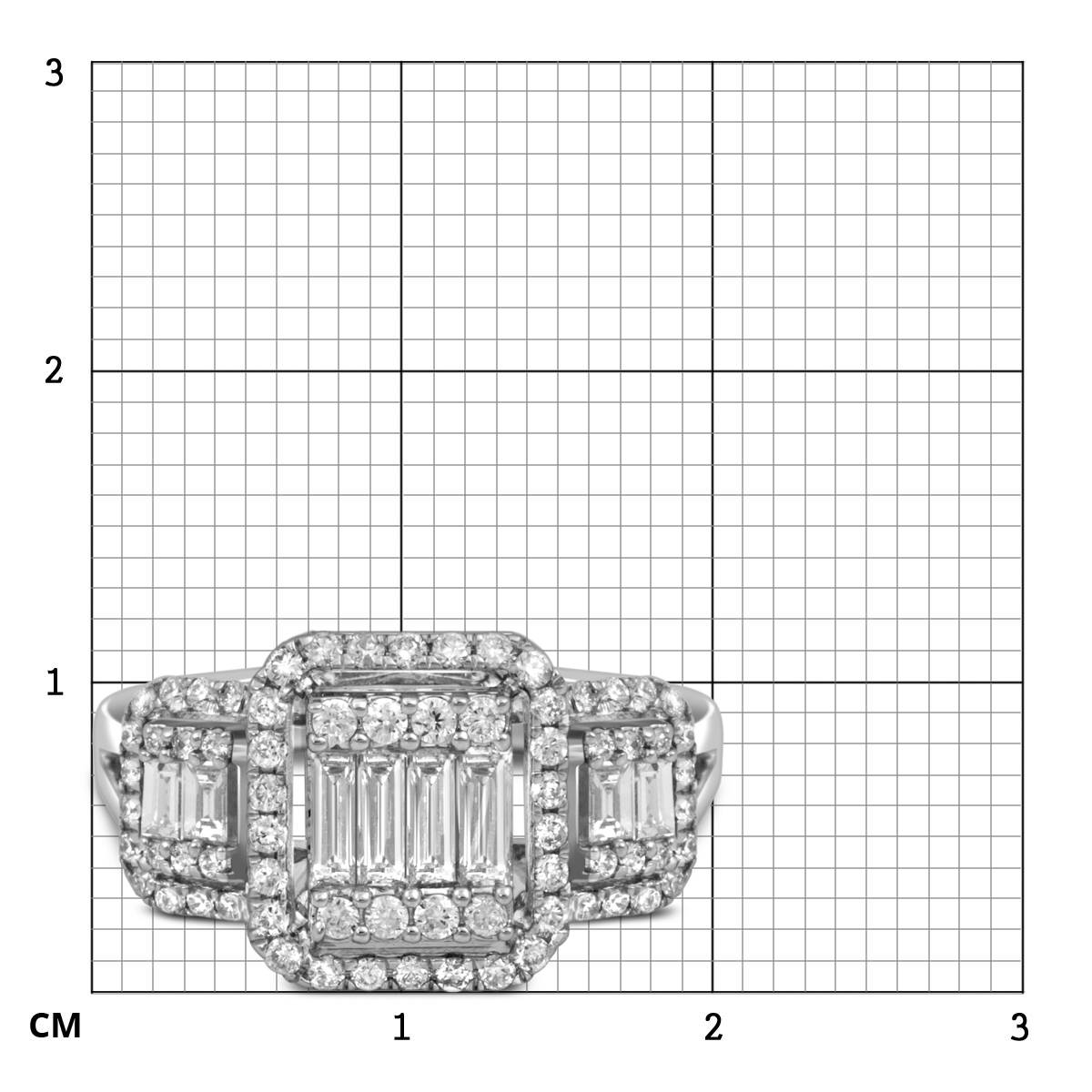 Кольцо из белого золота с бриллиантами (052620)