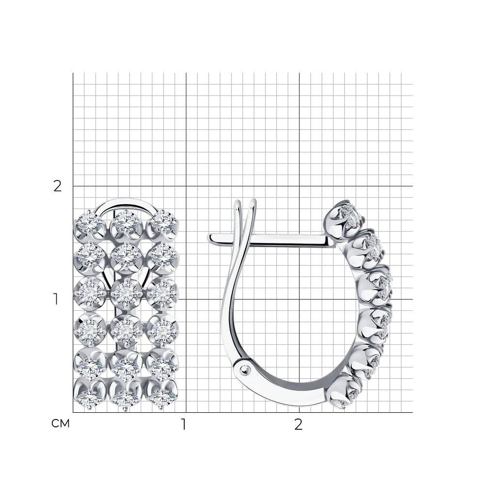Серьги из белого золота с бриллиантами (052774)