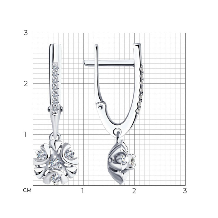 Серьги из белого золота с бриллиантами (047383)