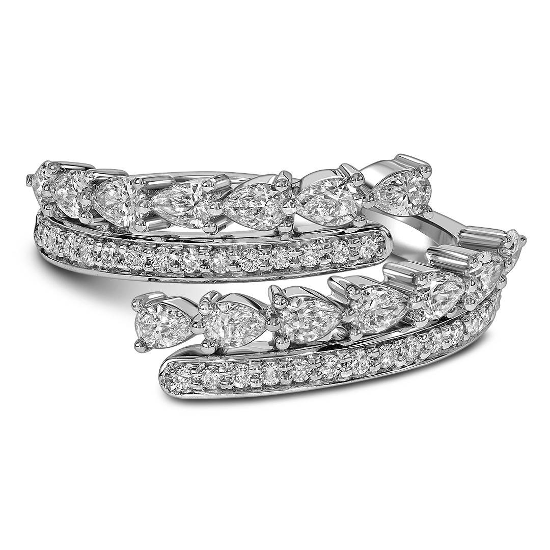 Кольцо из белого золота с бриллиантами  (063662)