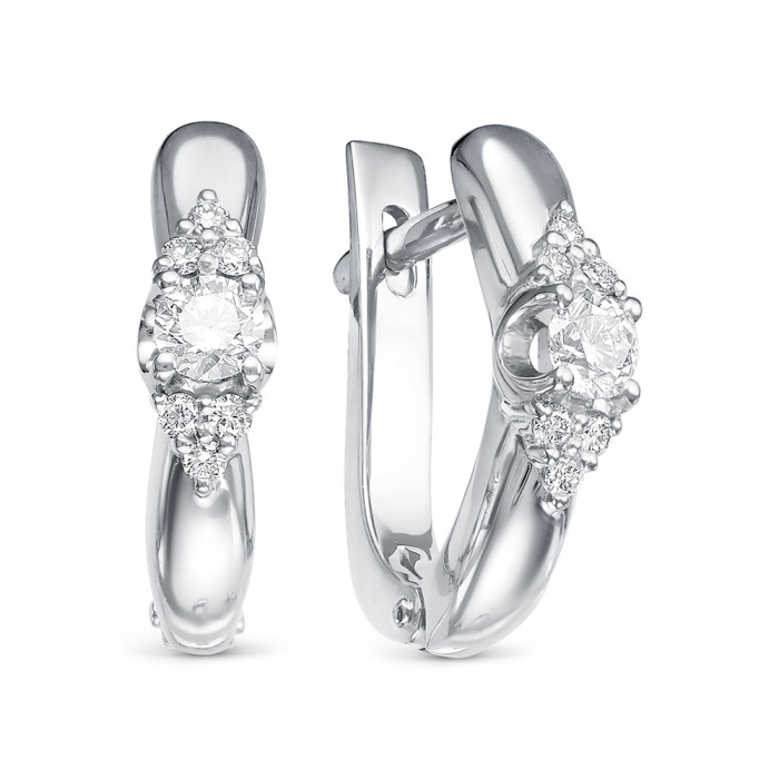 Серьги из белого золота с бриллиантами (043509)