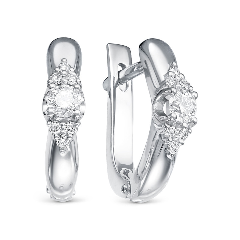 Серьги из белого золота с бриллиантами (043509)