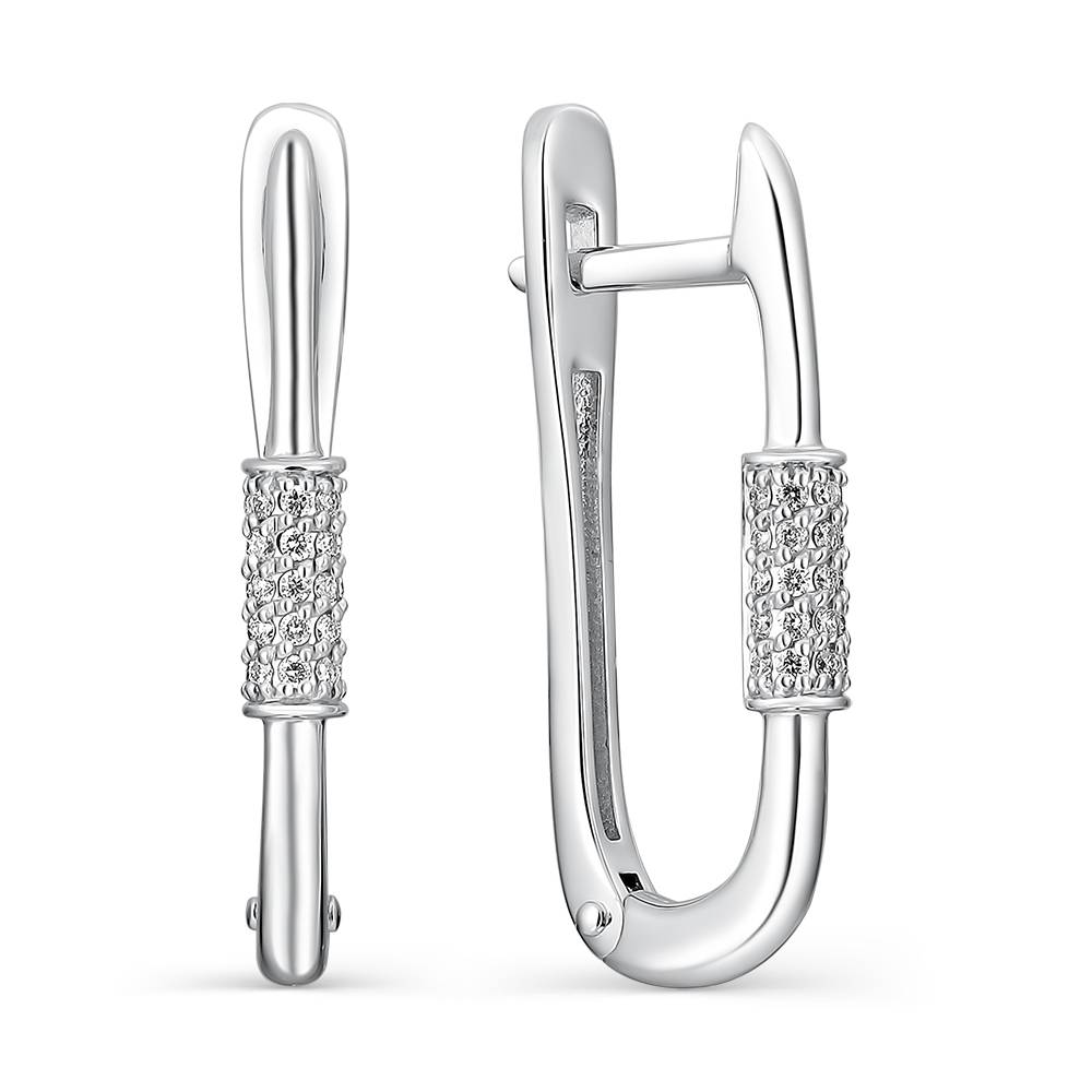 Серьги из белого золота с бриллиантами (059879)