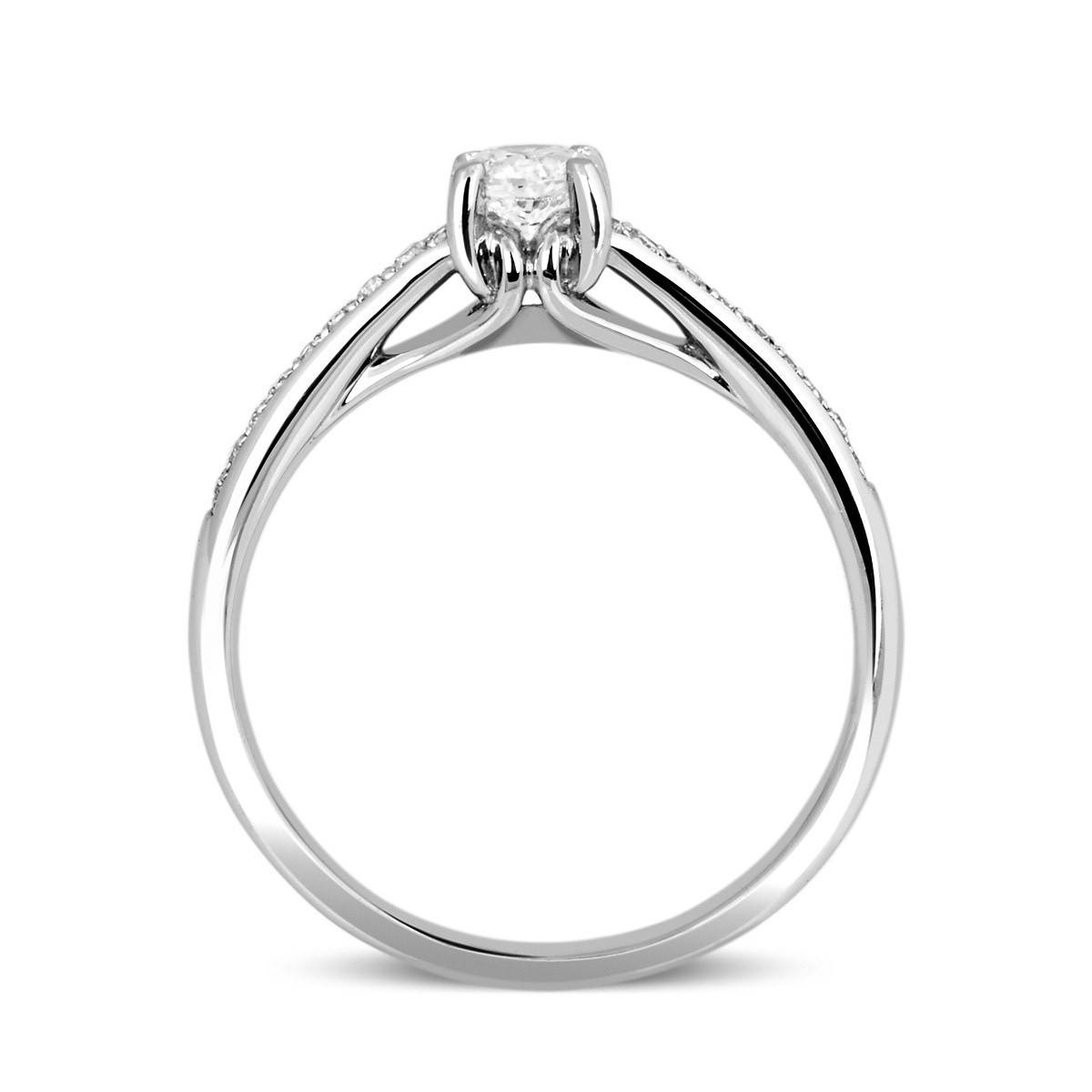 Помолвочное кольцо из белого золота с бриллиантами (035052)