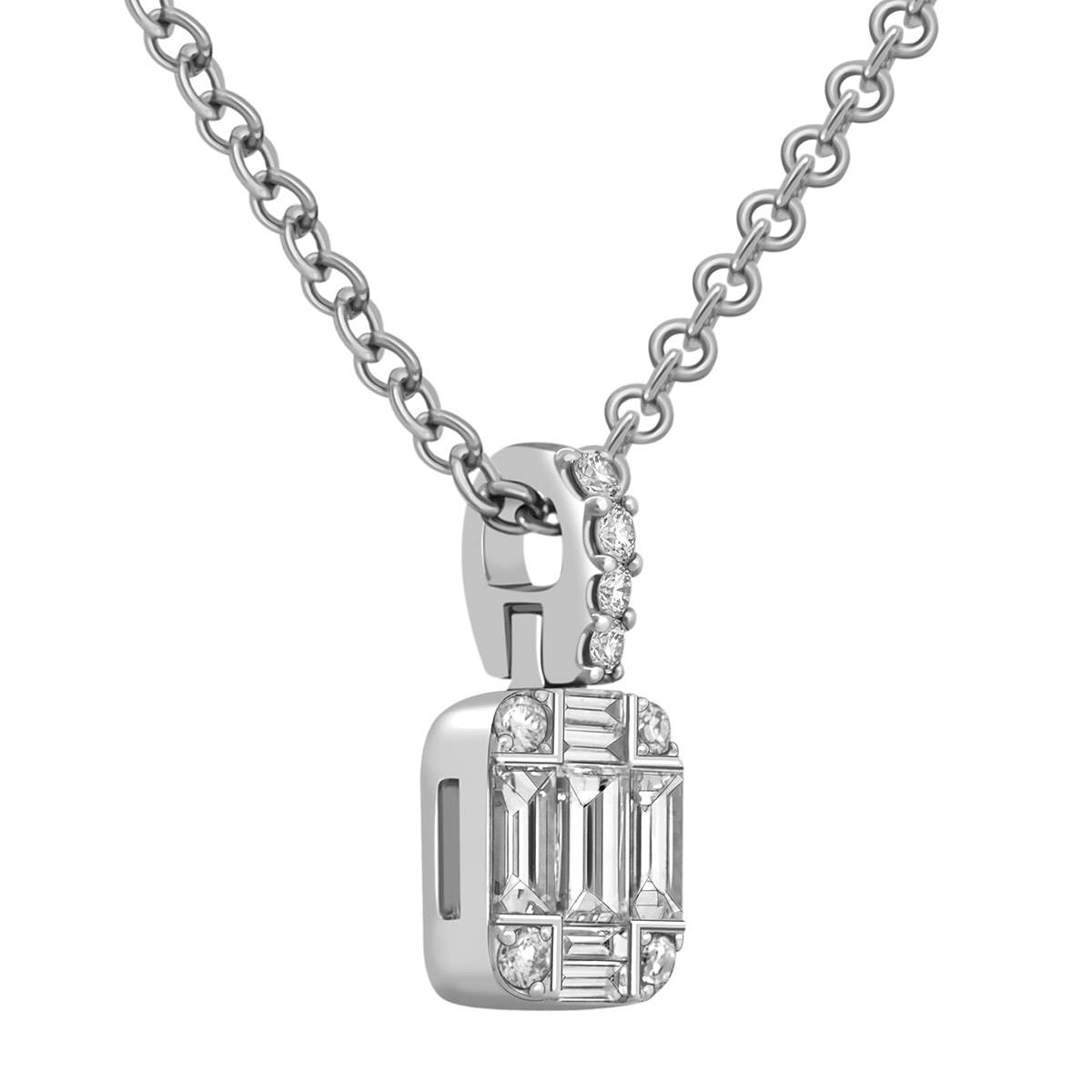 Кулон из белого золота с бриллиантами (041091)