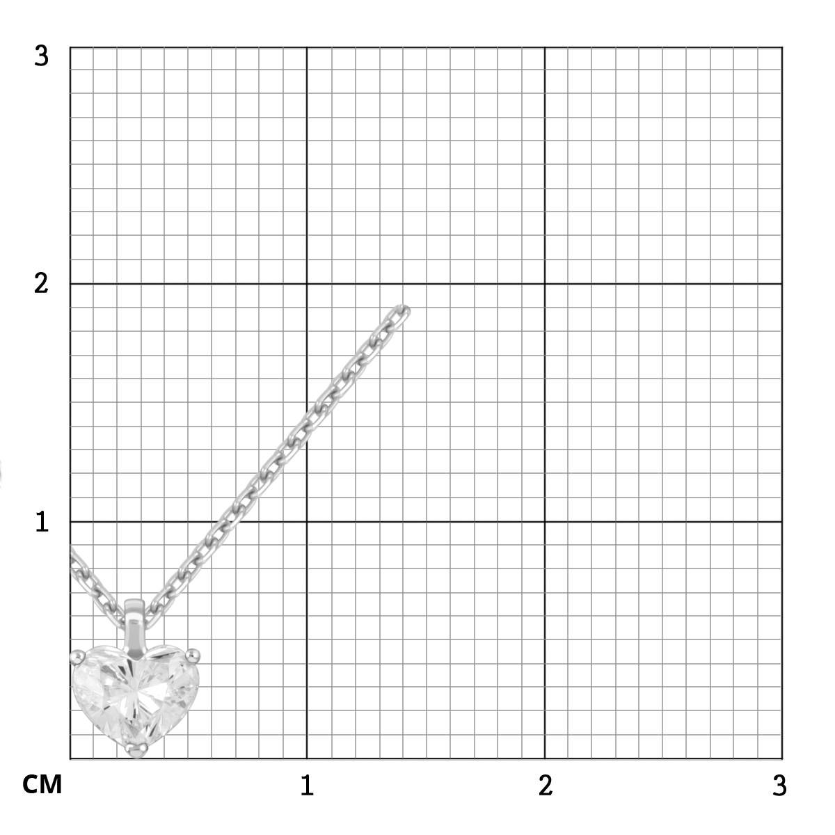 Колье из белого золота с бриллиантом Сердце (043265)