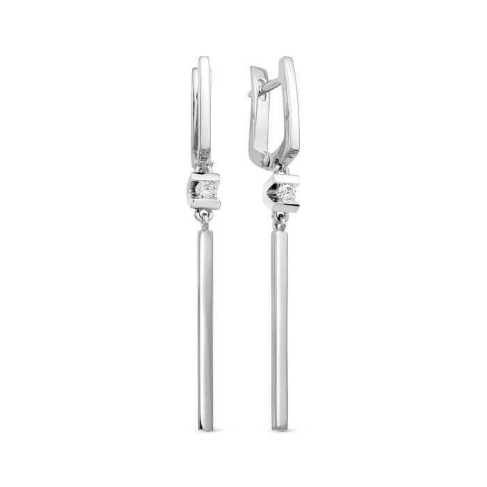 Серьги из белого золота с бриллиантами (043041)