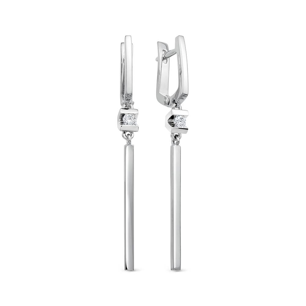 Серьги из белого золота с бриллиантами (043041)