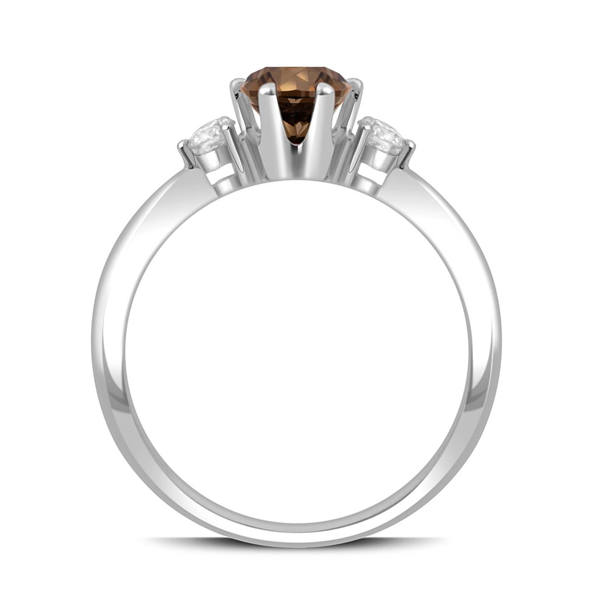 Помолвочное кольцо из белого золота с бриллиантами Fancy brown (059840)