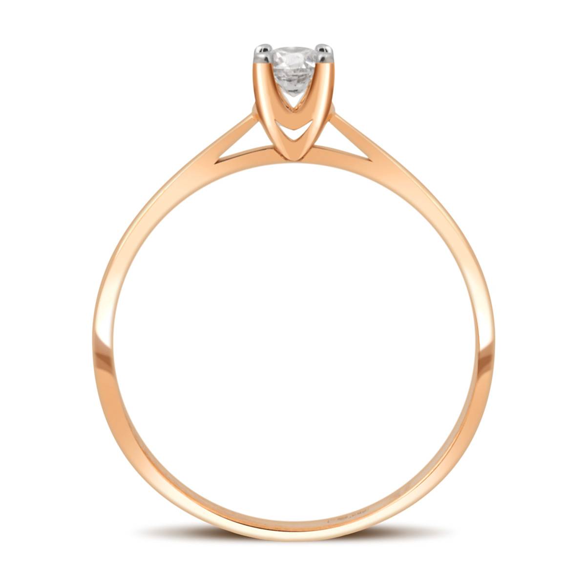 Помолвочное кольцо из красного золота с бриллиантом (032775)