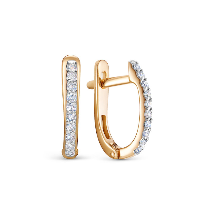 Серьги из красного золота с бриллиантами (053846)