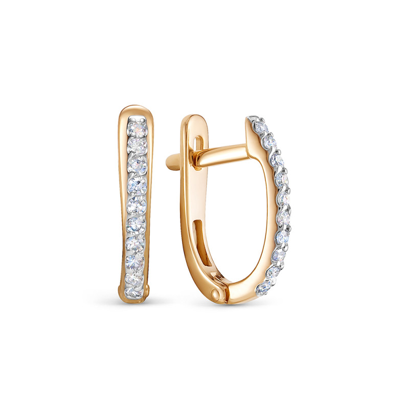 Серьги из красного золота с бриллиантами (053846)