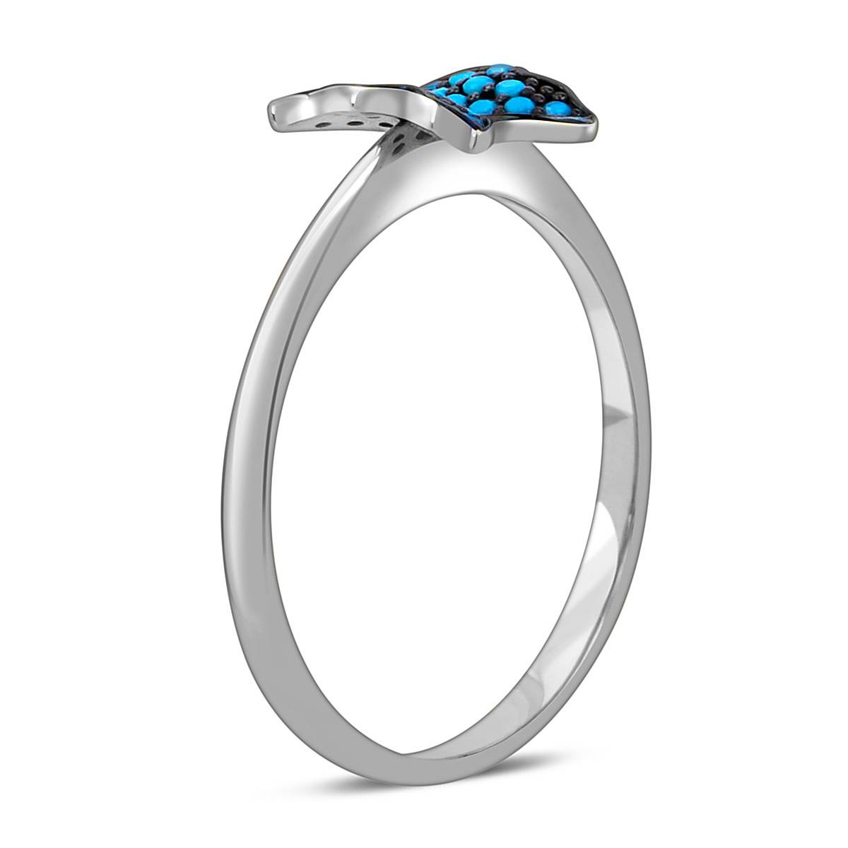 Кольцо из белого золота с фианитами 