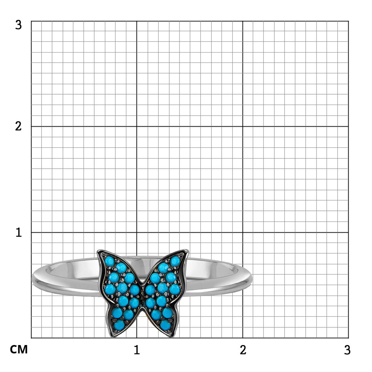 Кольцо из белого золота с фианитами 